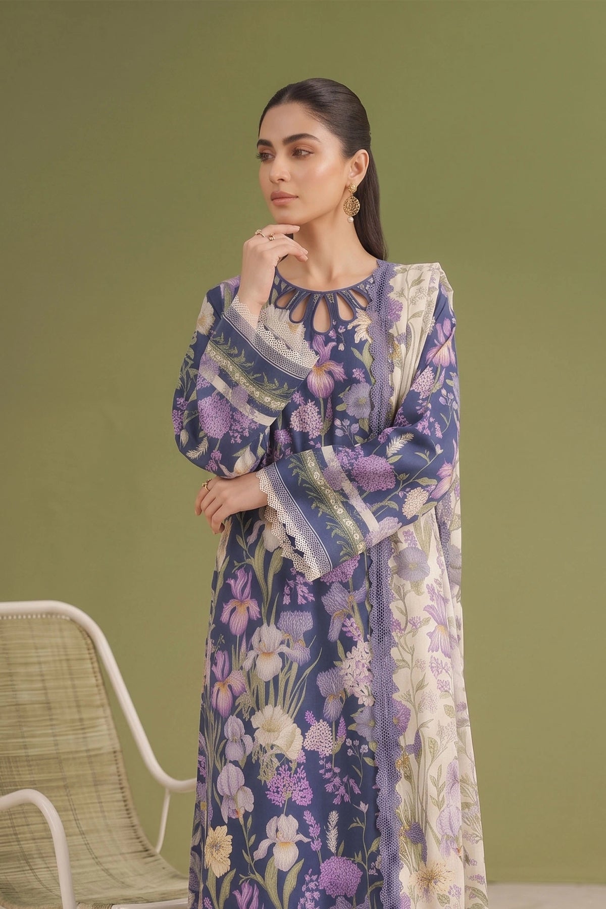 3 Piece – Printed Lawn