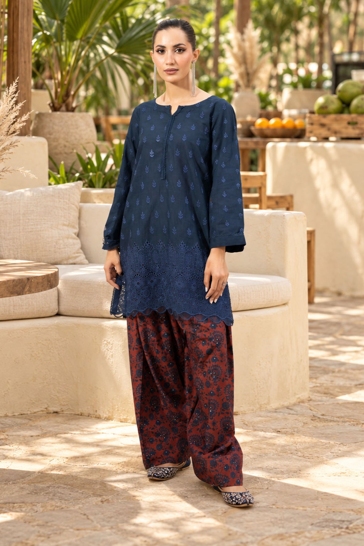 2 PIECE - SCHIFFLI EMBROIDERED KHADDAR