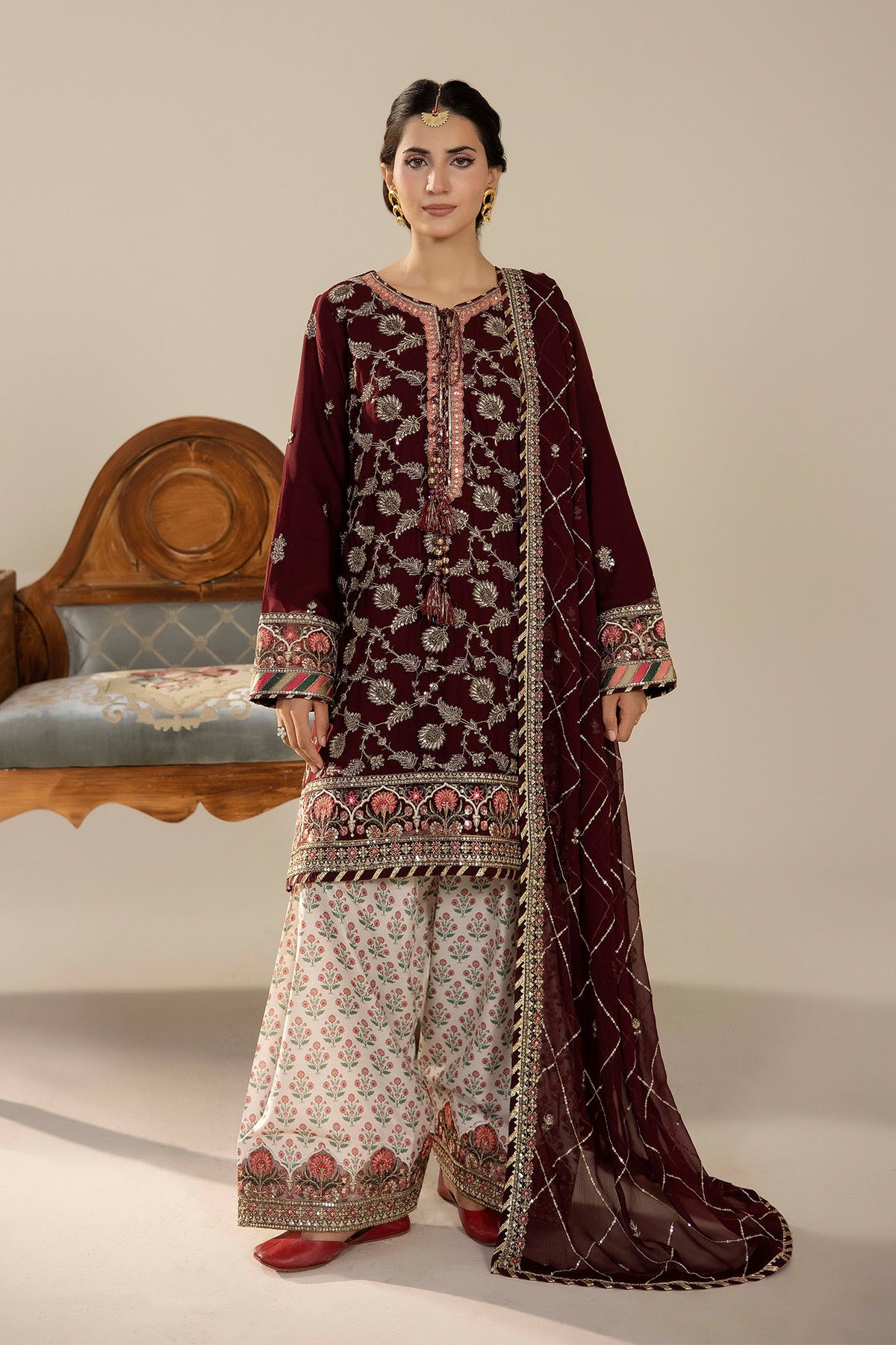 3 Piece – Embroidered Chiffon