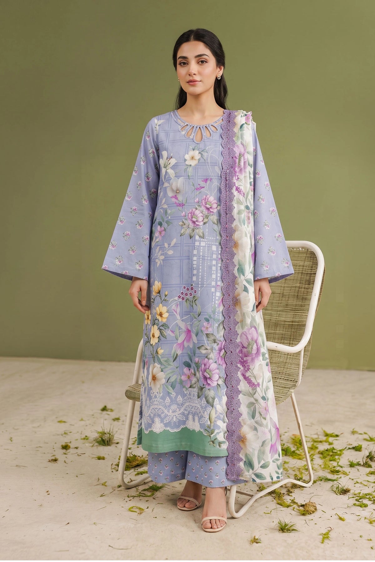 3 Piece – Printed Lawn
