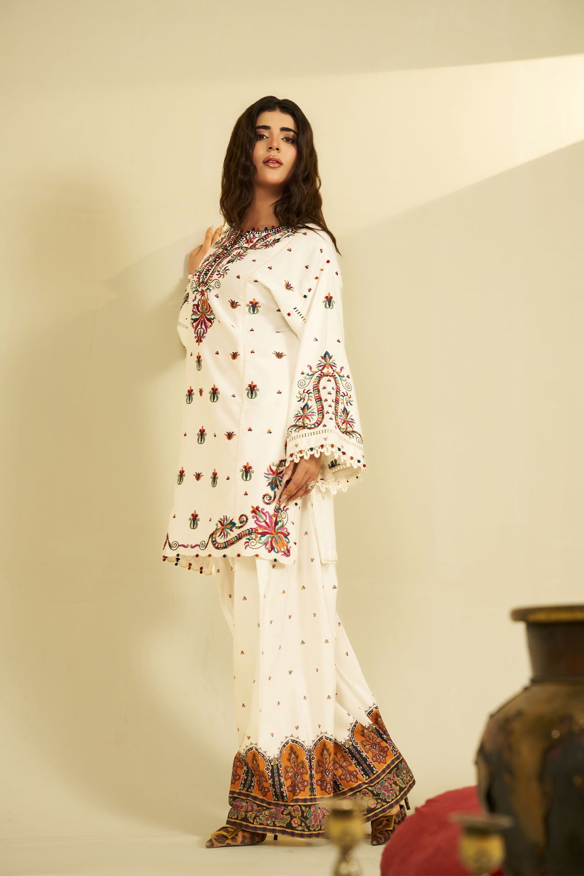 2 PIECE - EMBROIDERED DHANAK EMB-693