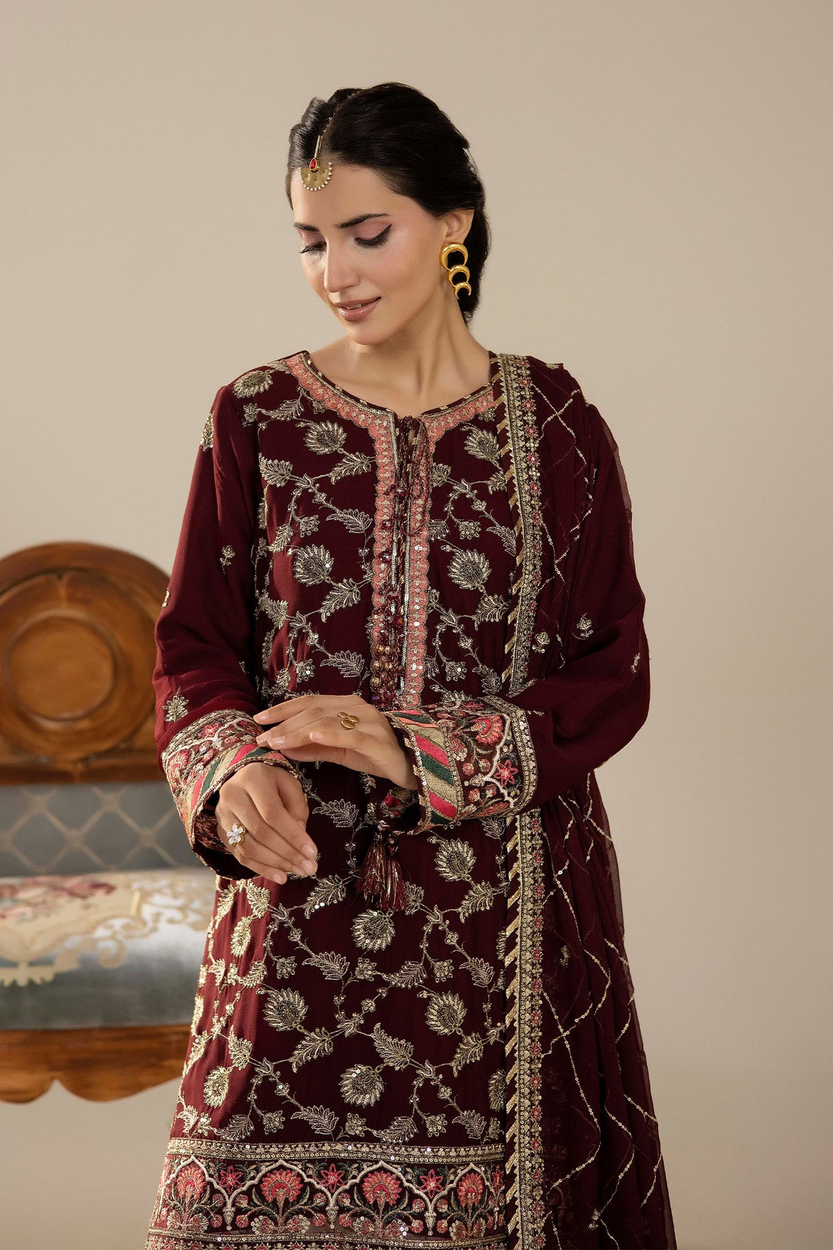 3 Piece – Embroidered Chiffon