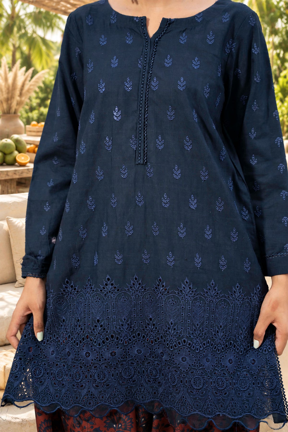 2 PIECE - SCHIFFLI EMBROIDERED KHADDAR