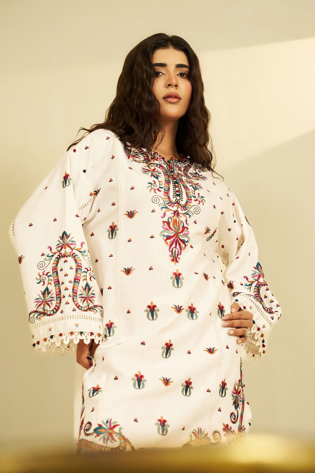 2 PIECE - EMBROIDERED DHANAK EMB-693