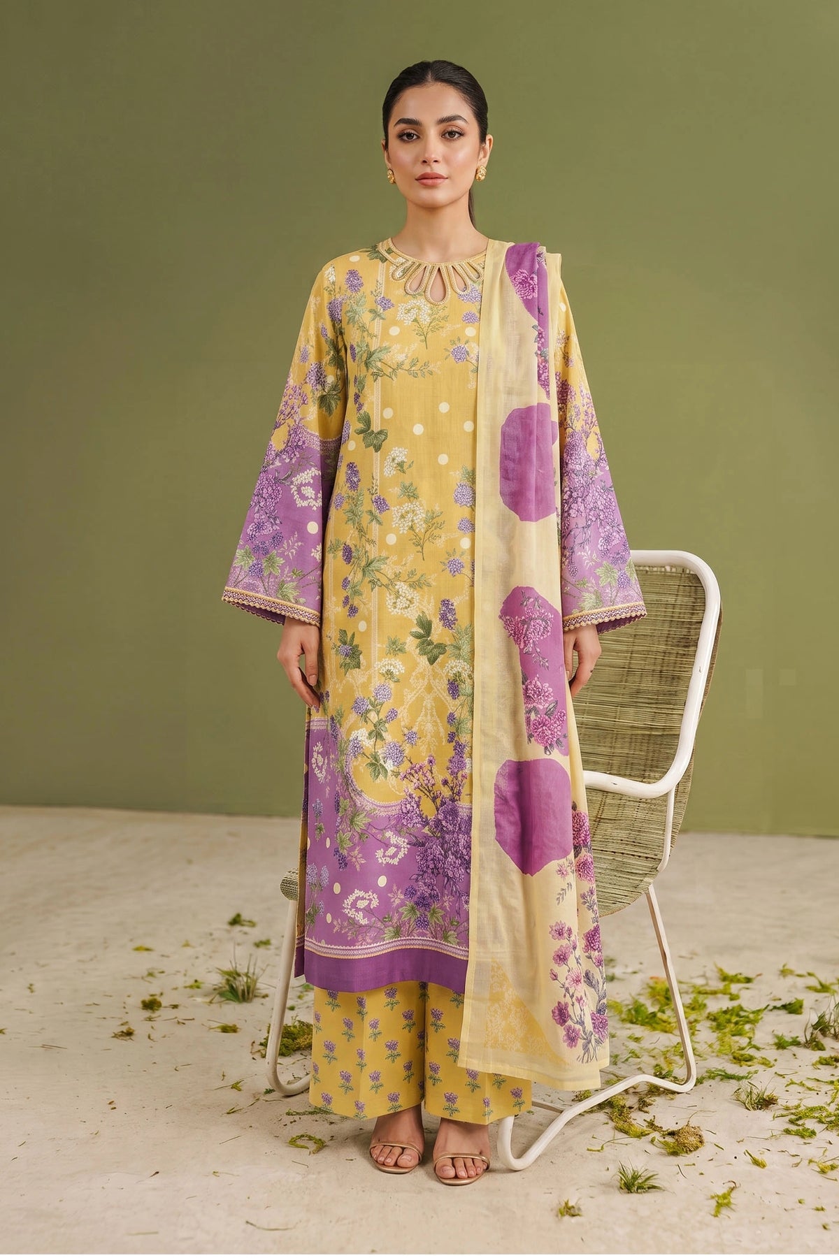 3 Piece – Printed Lawn