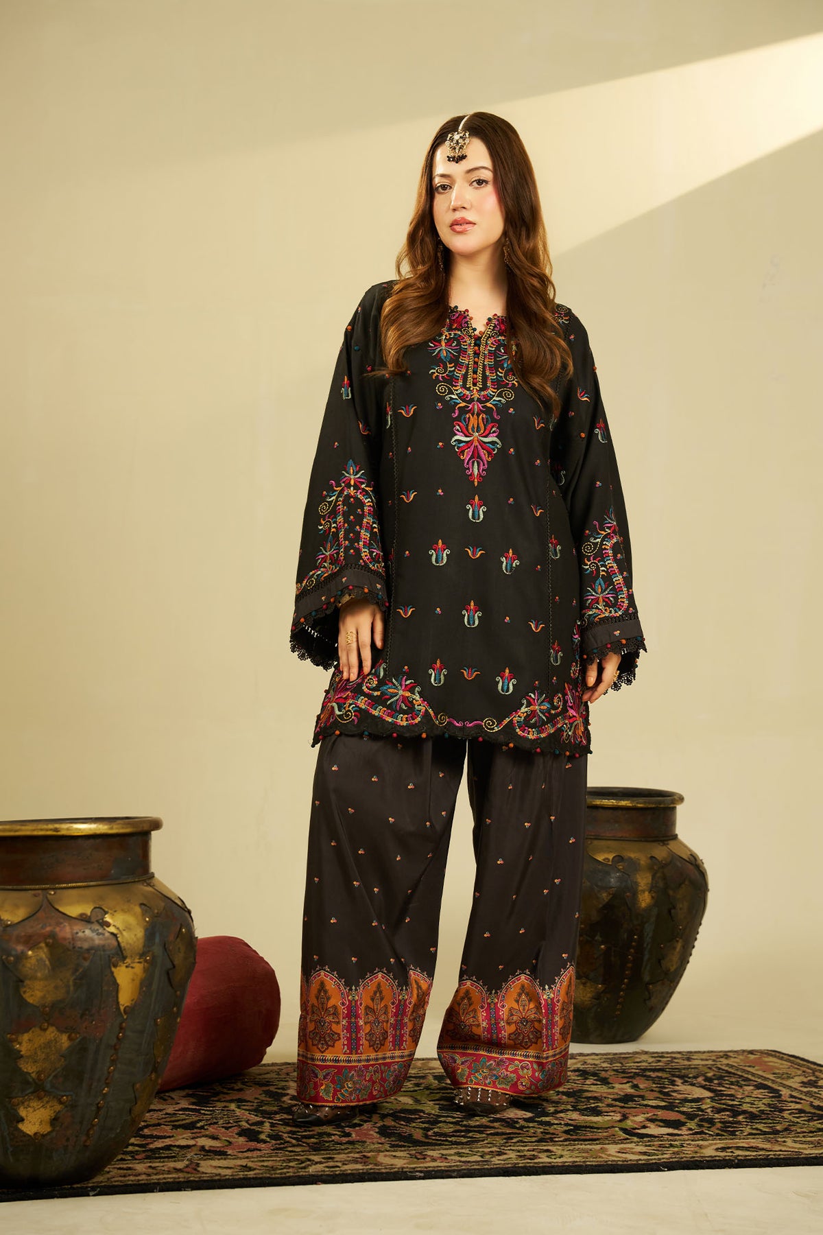 2 PIECE - EMBROIDERED DHANAK EMB-694