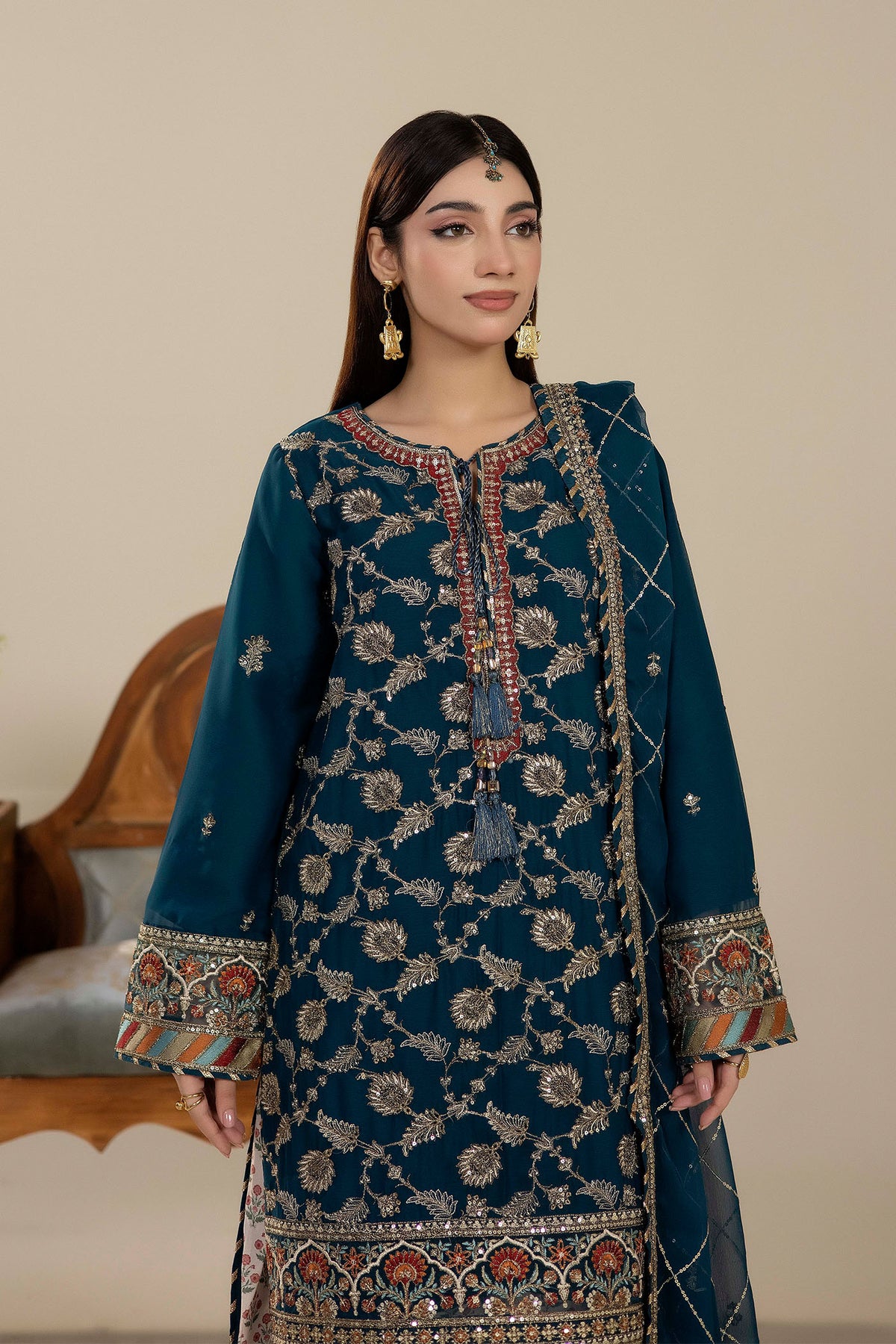 3 Piece – Embroidered Chiffon