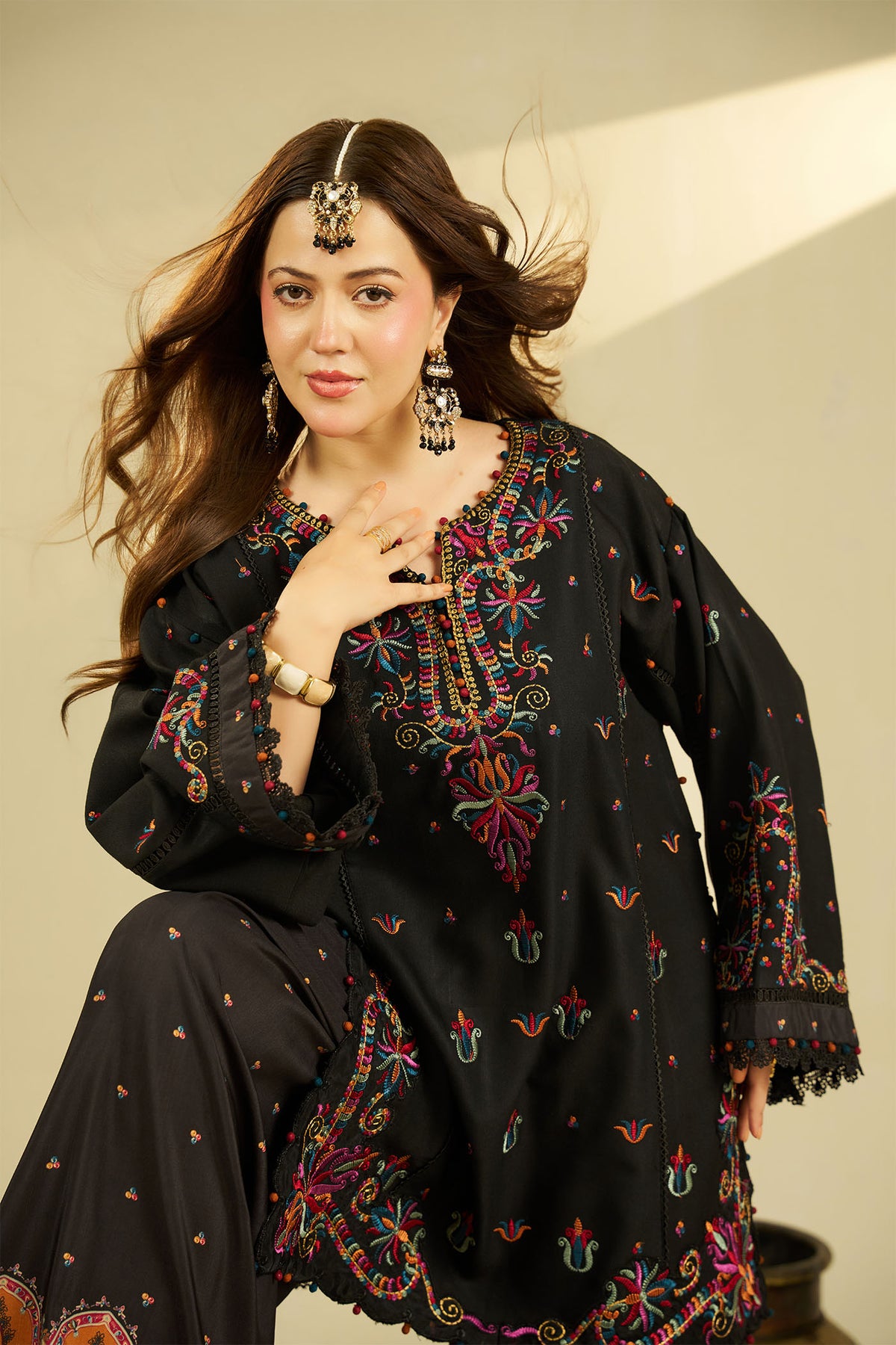 2 PIECE - EMBROIDERED DHANAK EMB-694