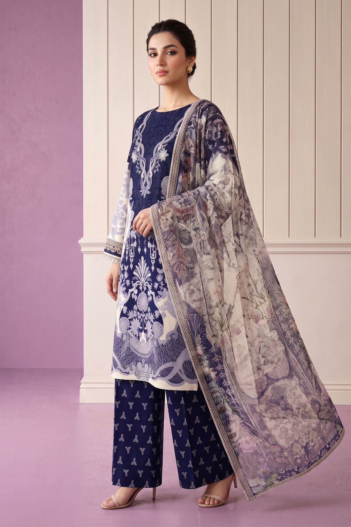 3 Piece – Printed Lawn