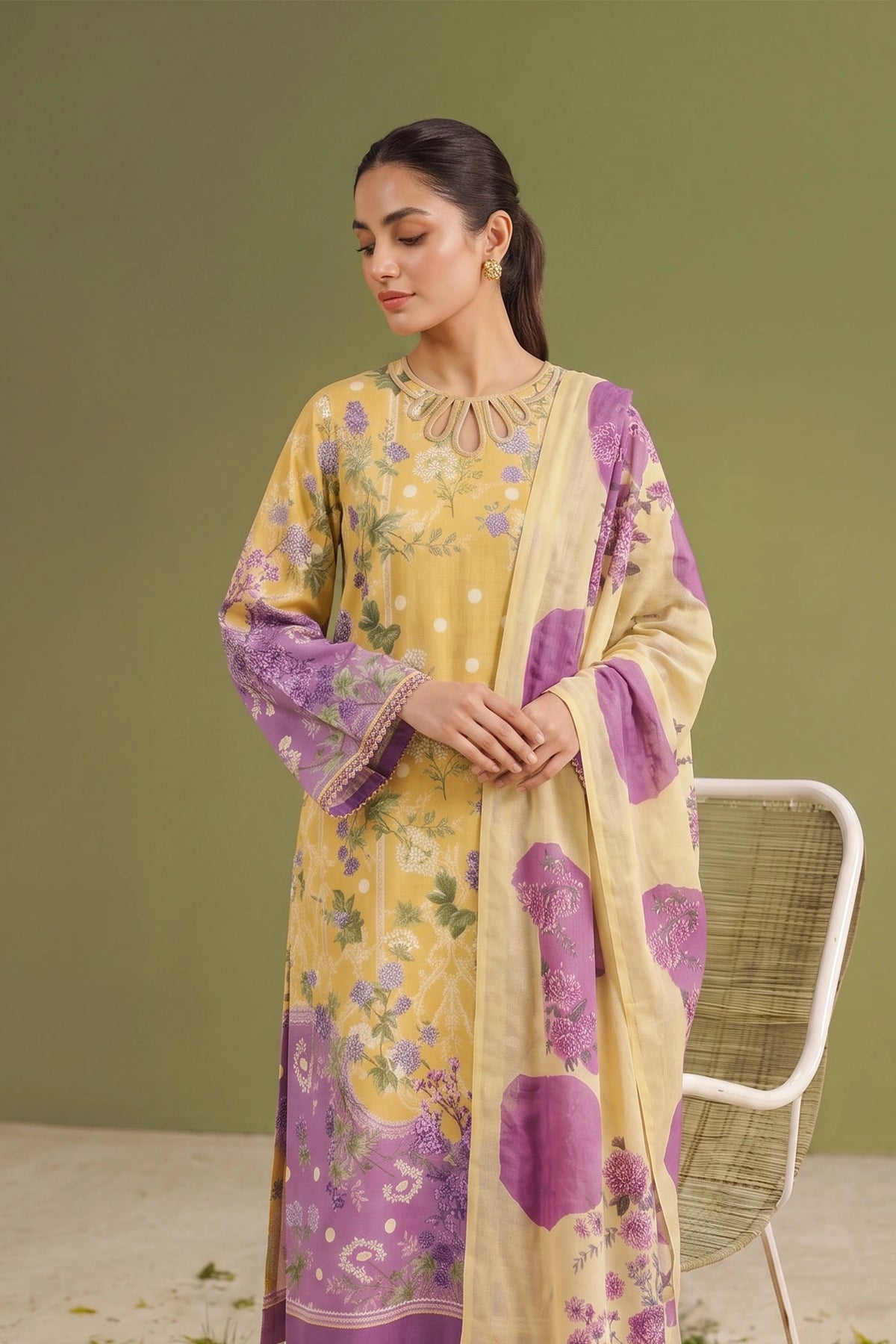 3 Piece – Printed Lawn