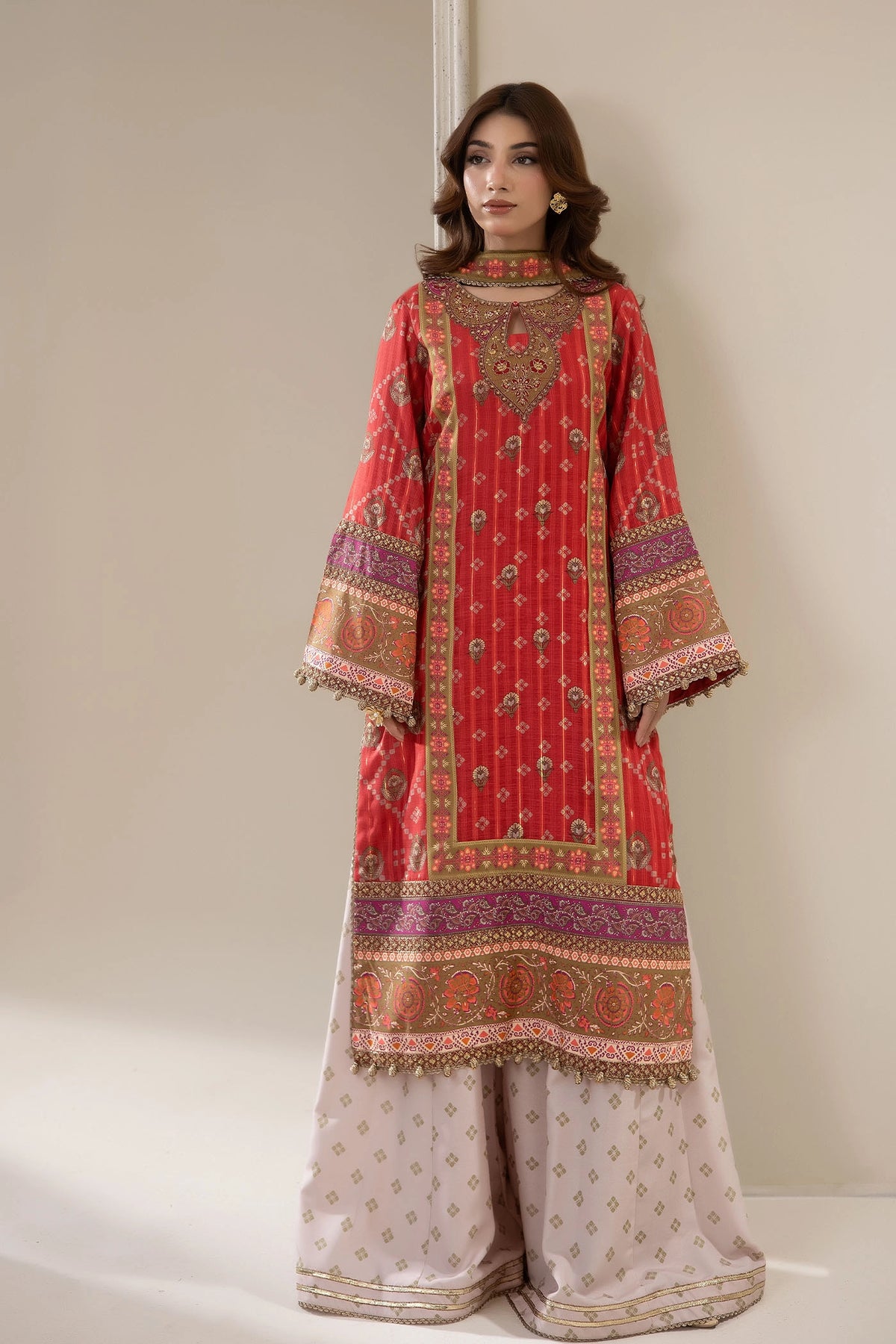3 Piece – Printed Jacquard