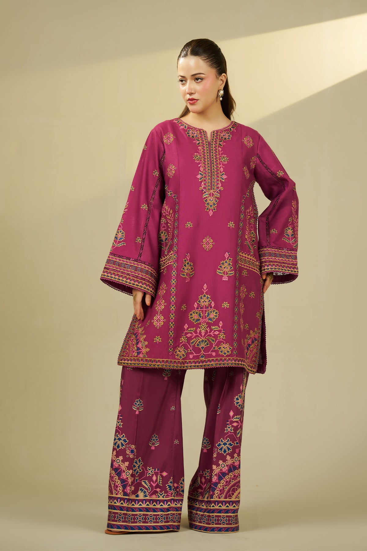 2 PIECE - EMBROIDERED DHANAK EMB-695