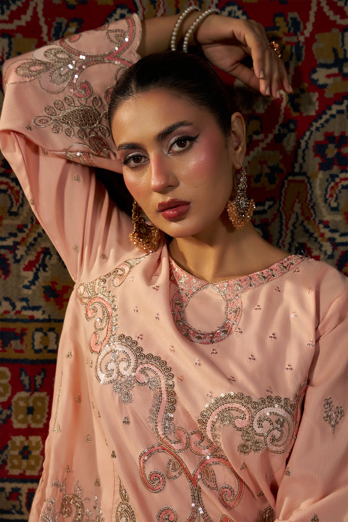 2 PIECE EMBROIDERED KHADAR KAFTAN EMB-585 B