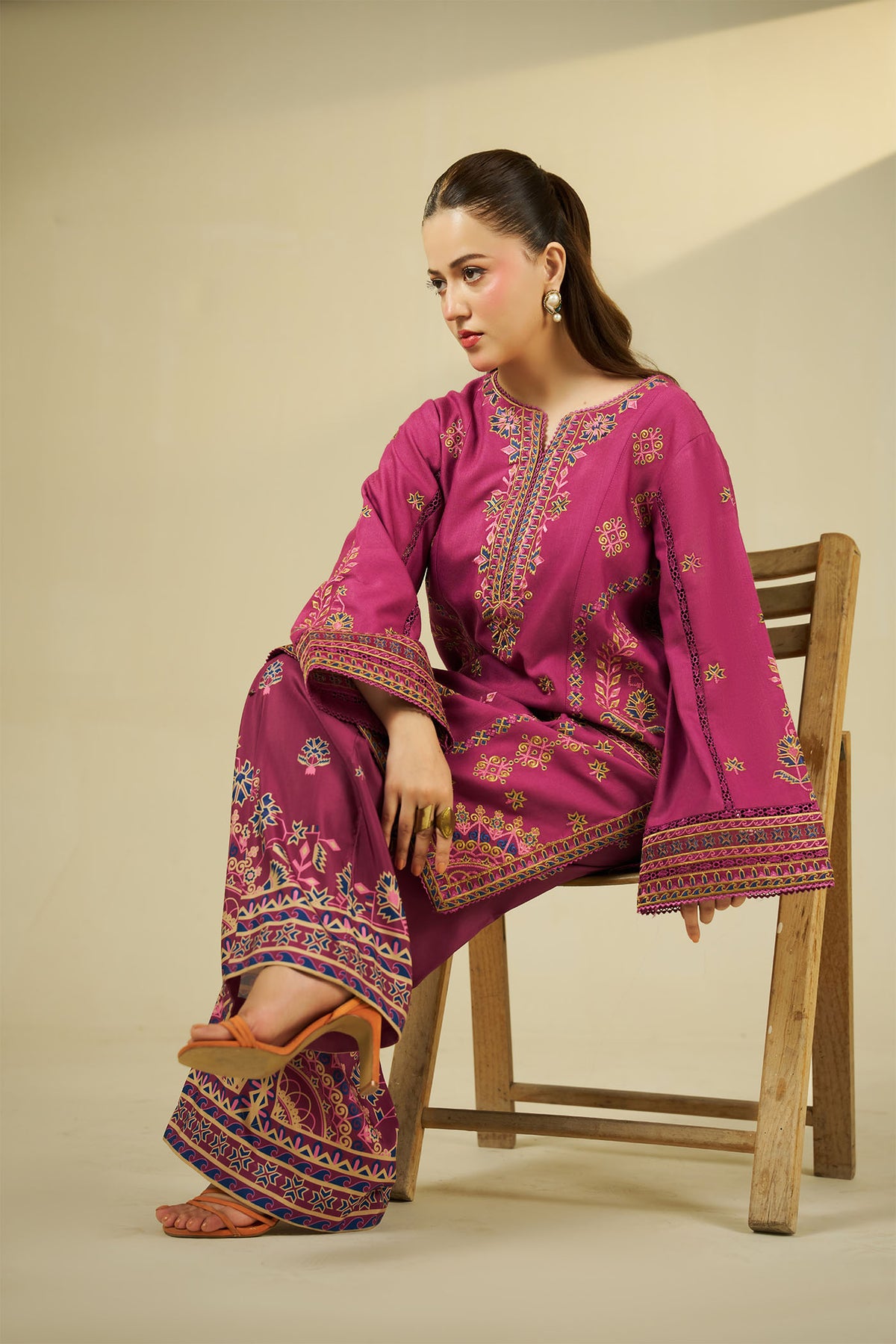 2 PIECE - EMBROIDERED DHANAK EMB-695