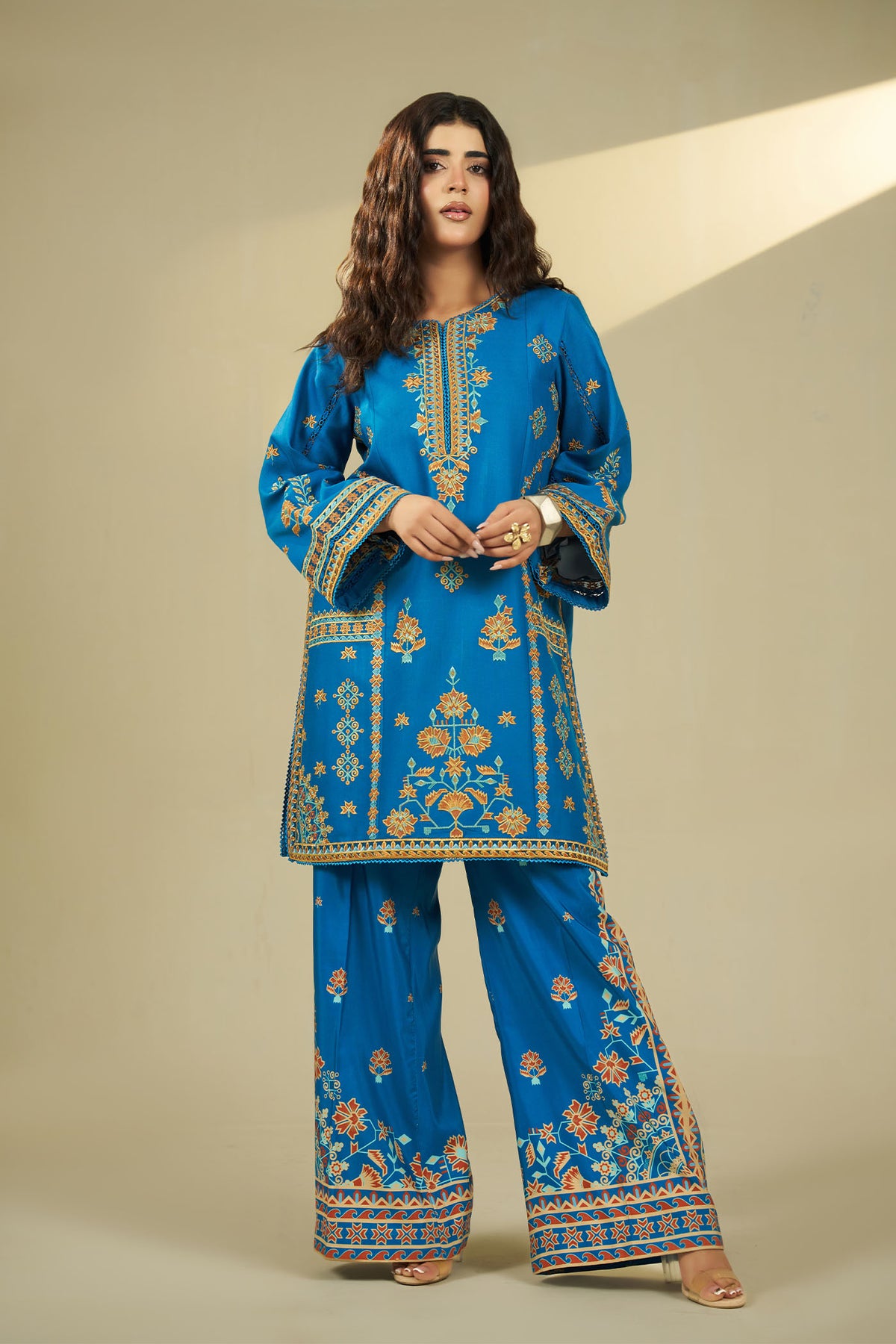 2 PIECE - EMBROIDERED DHANAK EMB-696