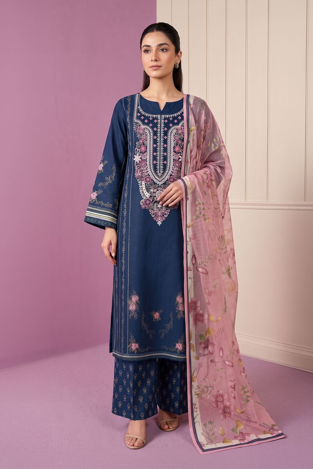 3 Piece – Printed Lawn