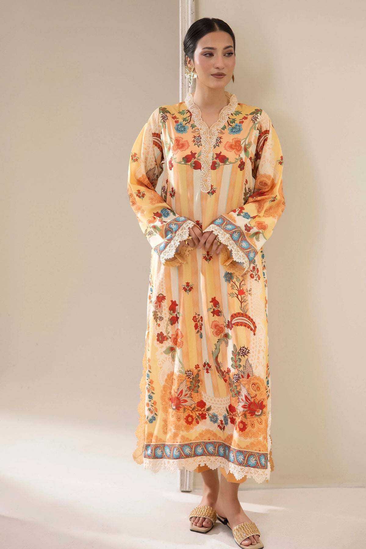 2 PIECE PRINTED KAFTAN
