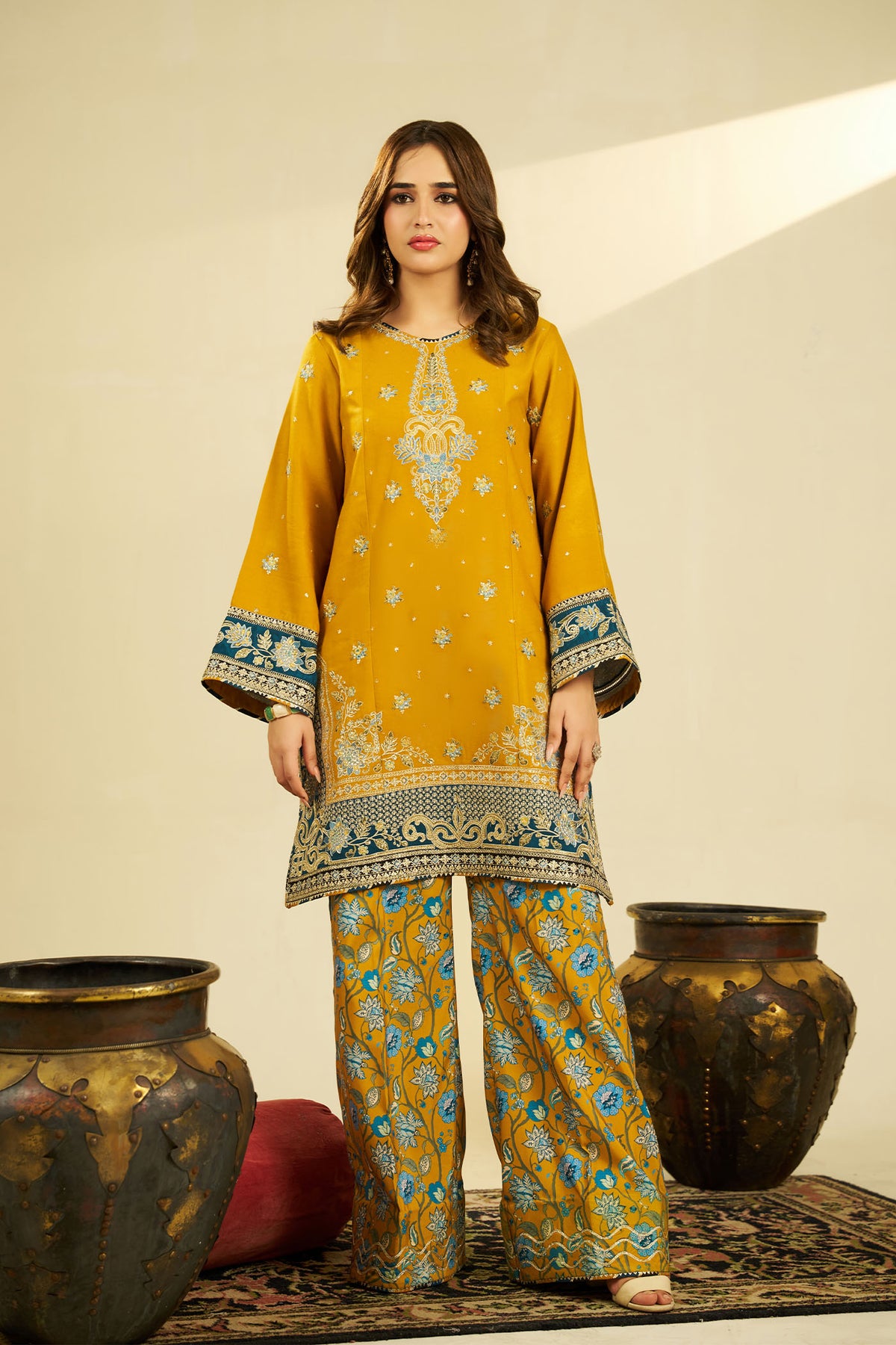 2 PIECE - EMBROIDERED DHANAK EMB-697