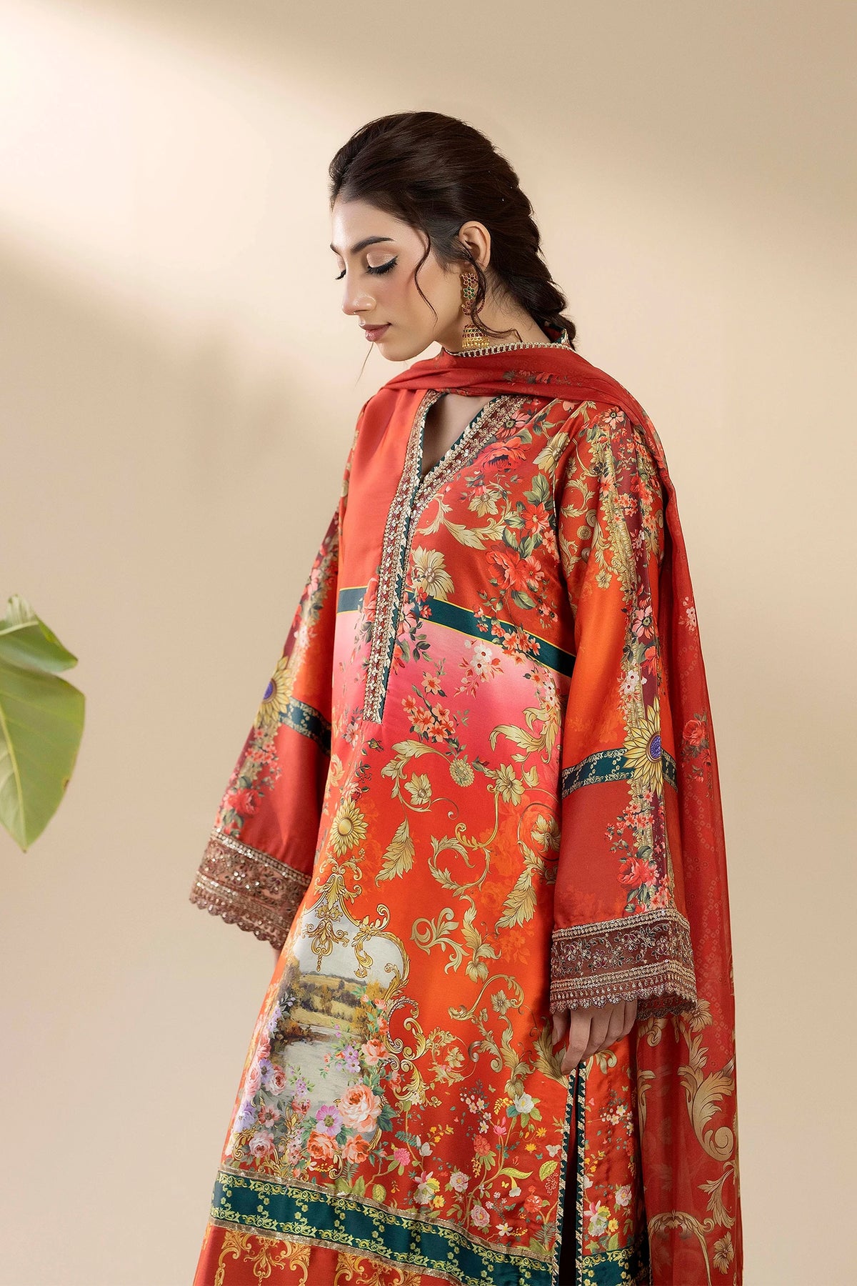 3 Piece – Printed Silk