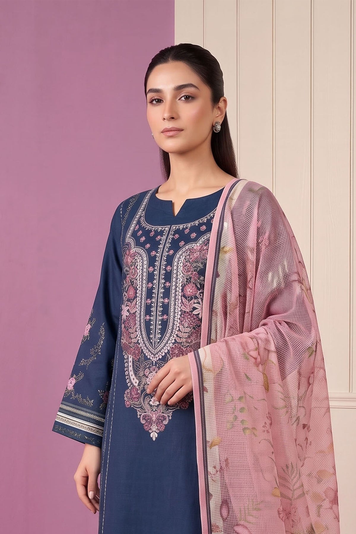 3 Piece – Printed Lawn