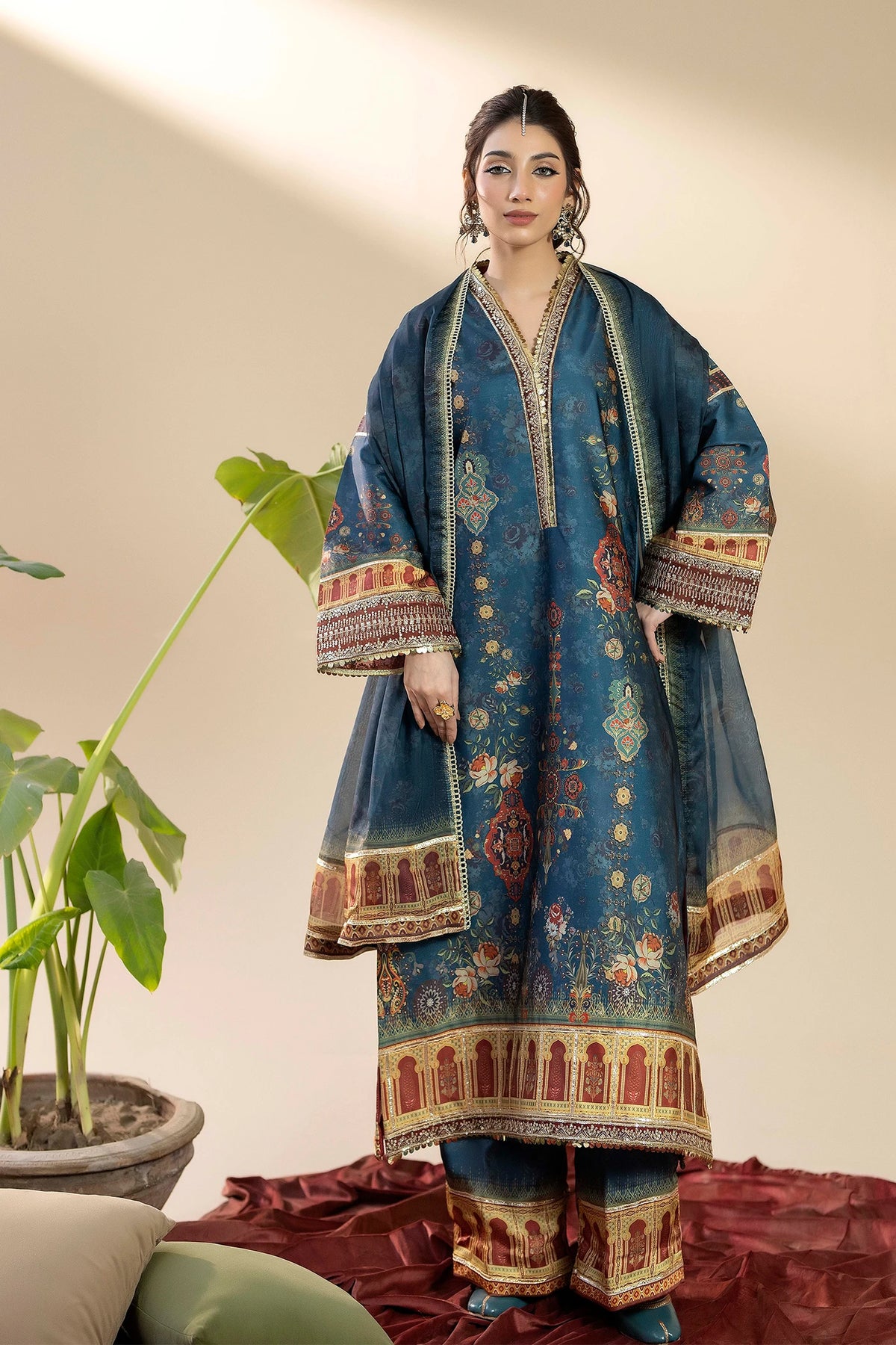 3 Piece – Printed Silk