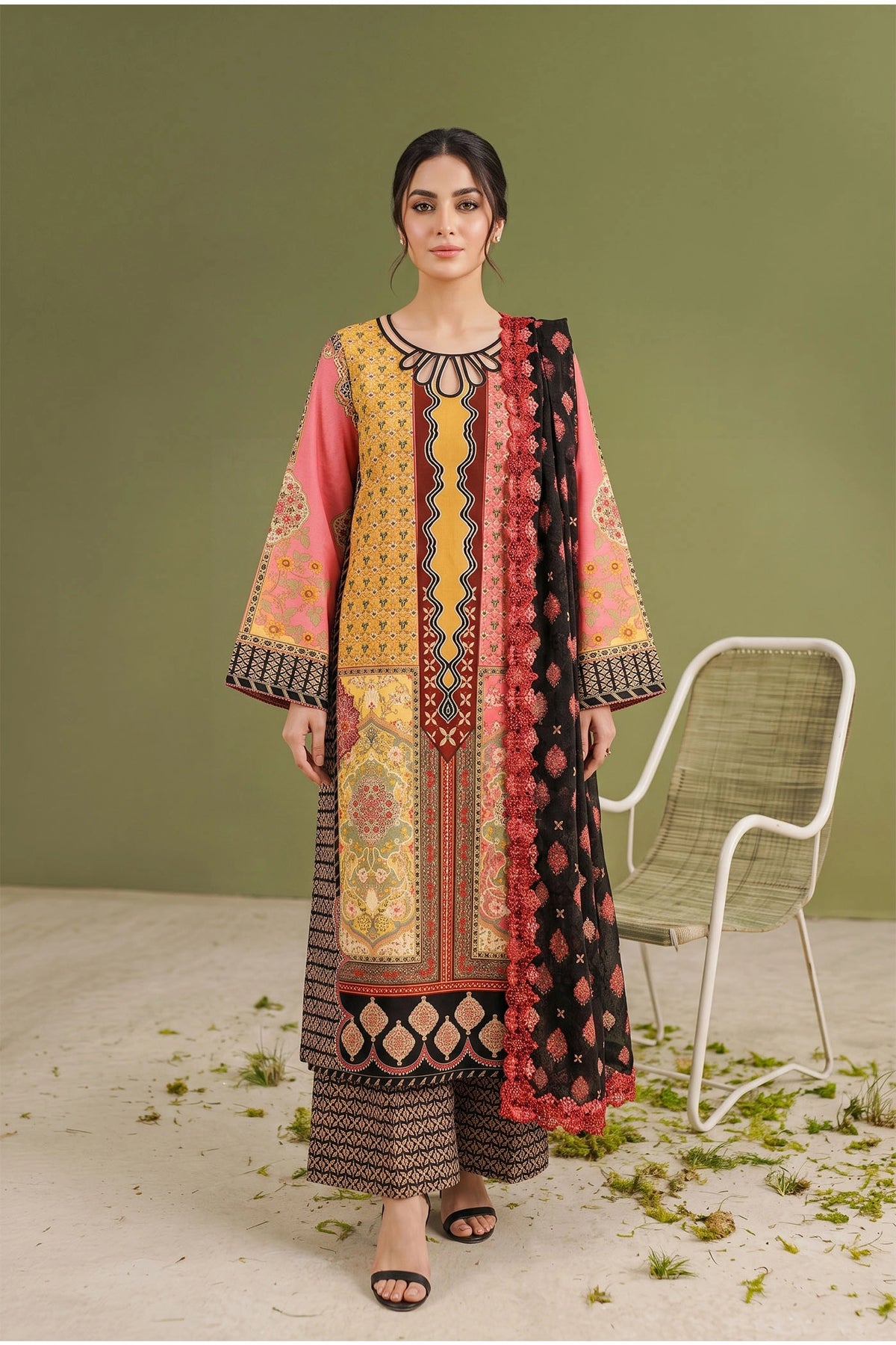 3 Piece – Printed Lawn