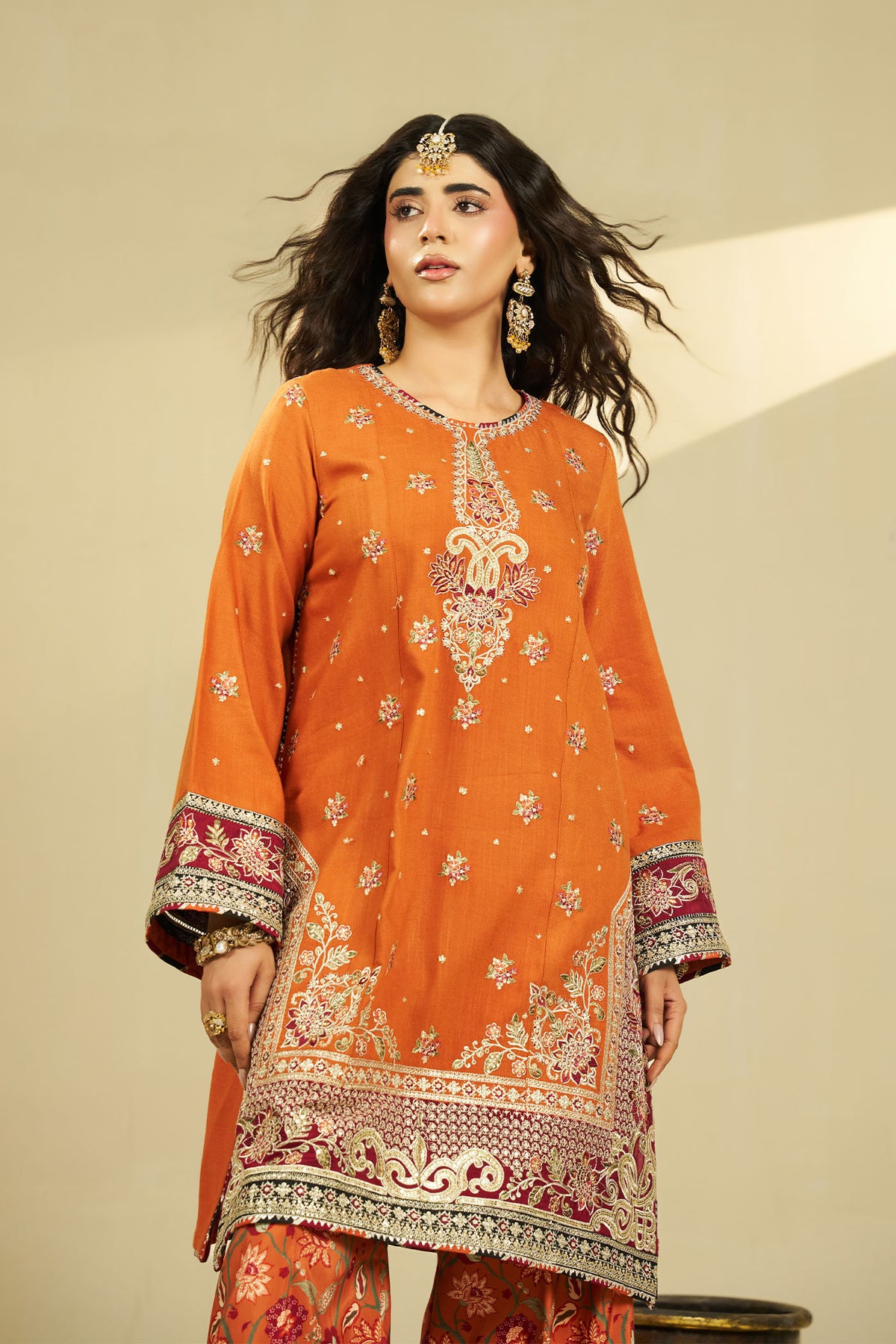 2 PIECE - EMBROIDERED DHANAK EMB-698