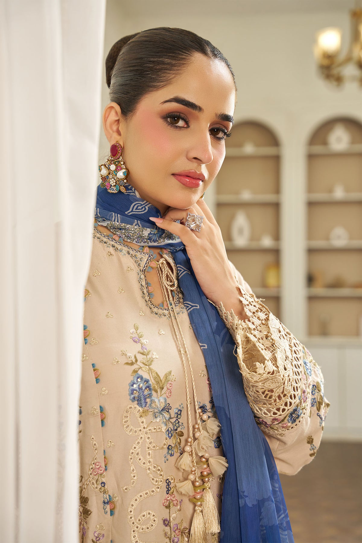 3 PIECE - EMBROIDERED LINEN EMB-712-D