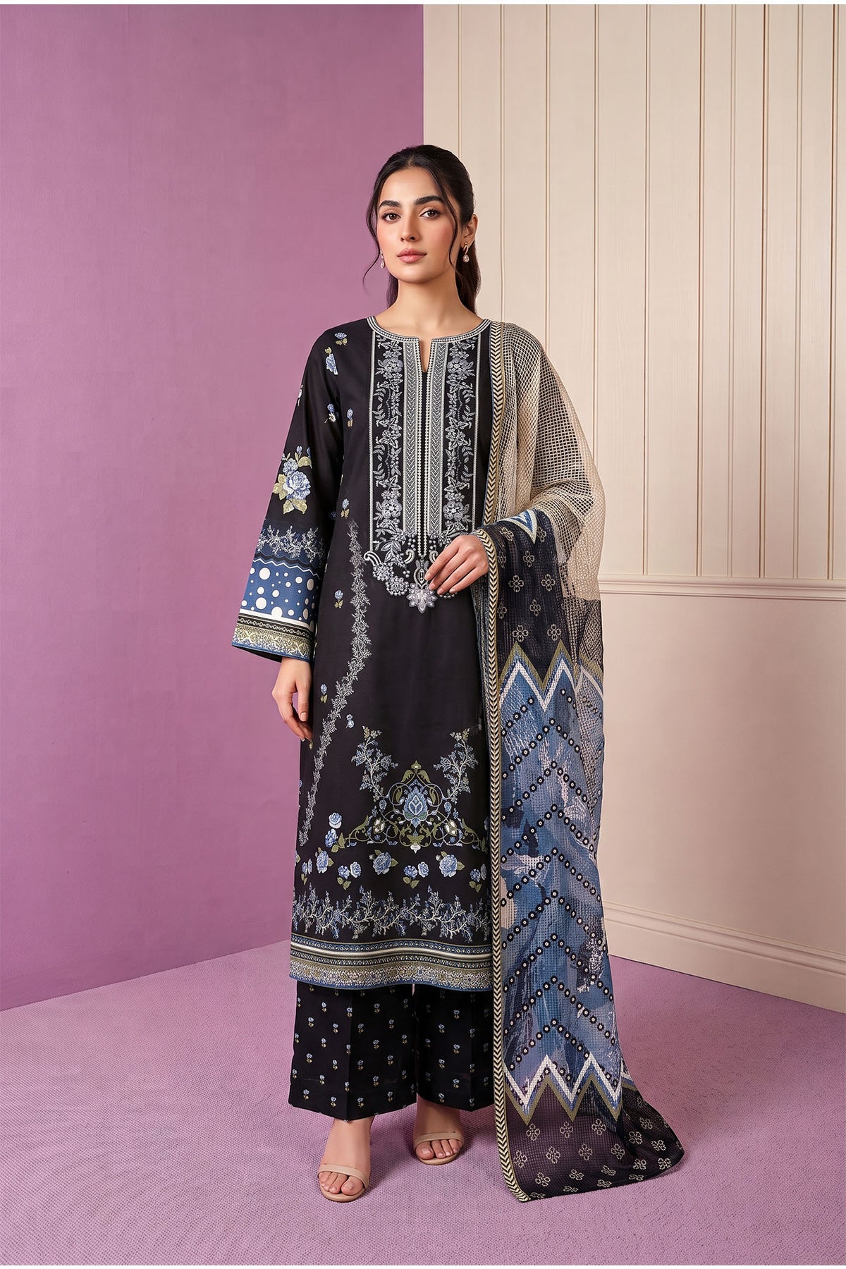 3 Piece – Printed Lawn