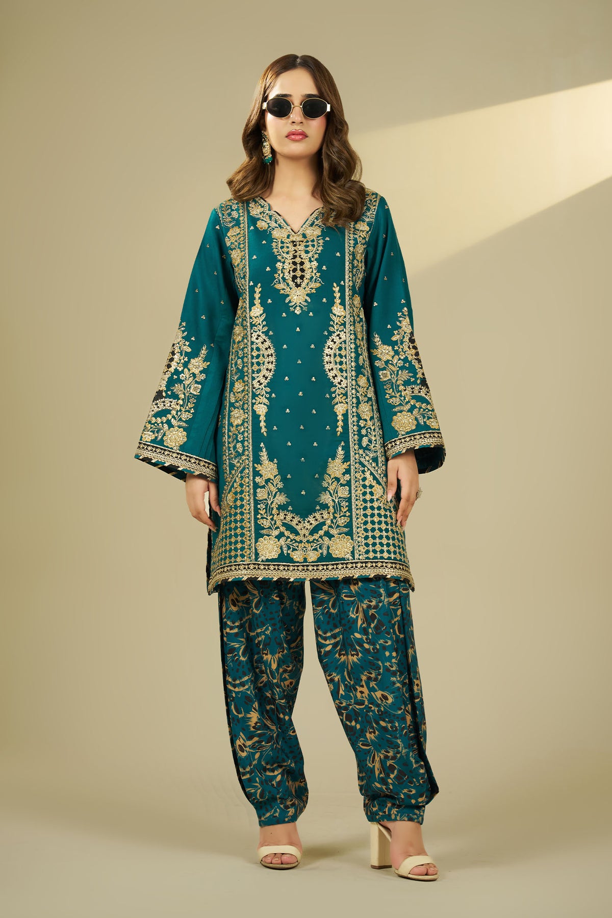 2 PIECE - EMBROIDERED DHANAK EMB-699
