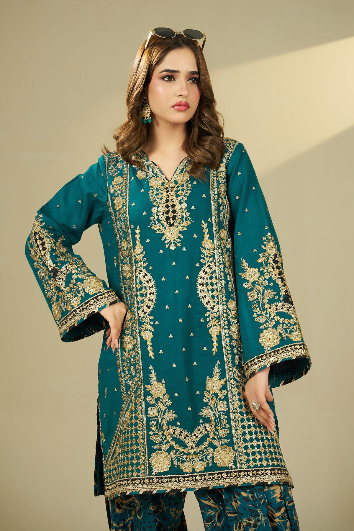 2 PIECE - EMBROIDERED DHANAK EMB-699