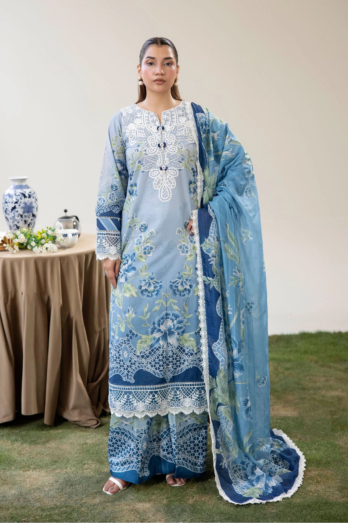3 Piece – Printed Lawn