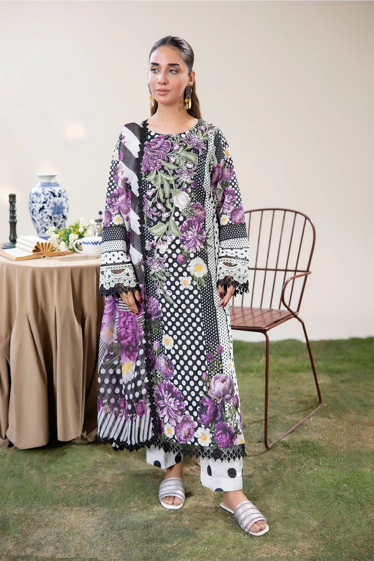 3 Piece – Printed Lawn
