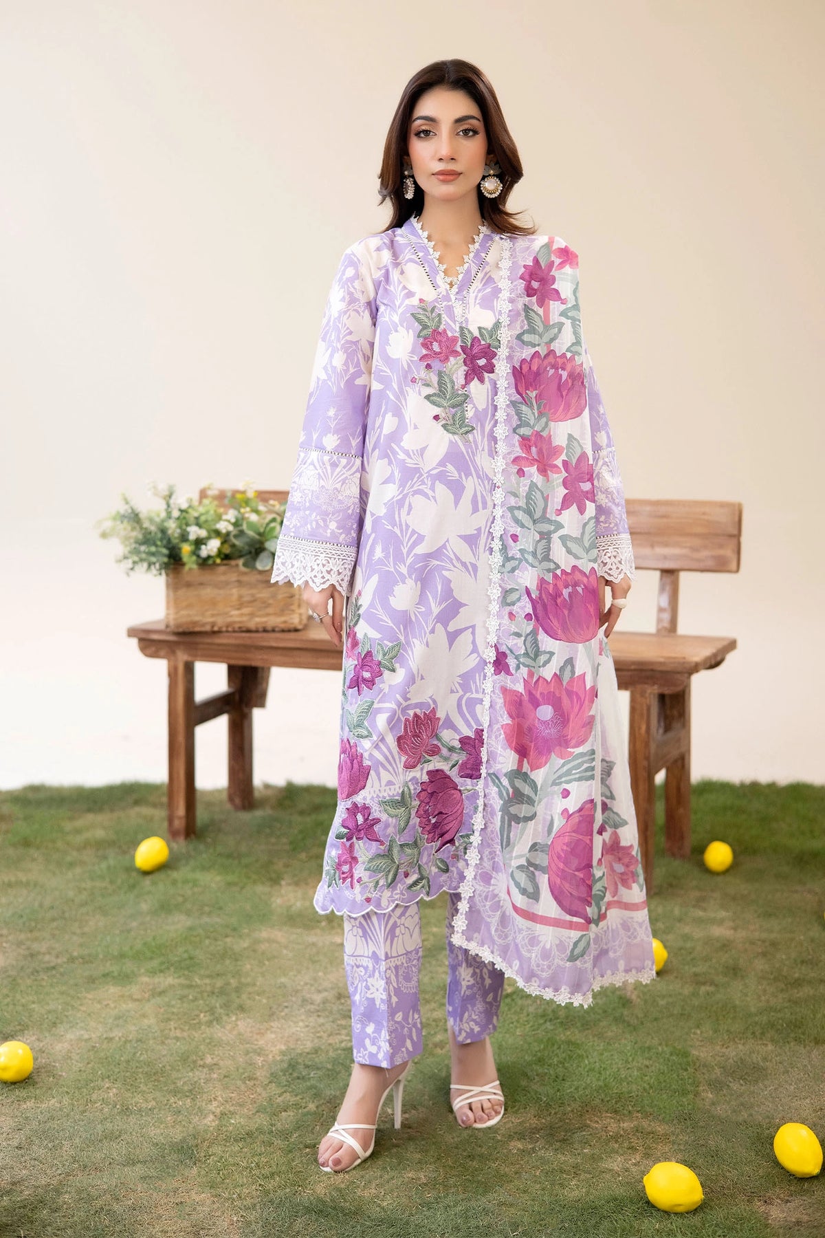 3 Piece – Printed Lawn