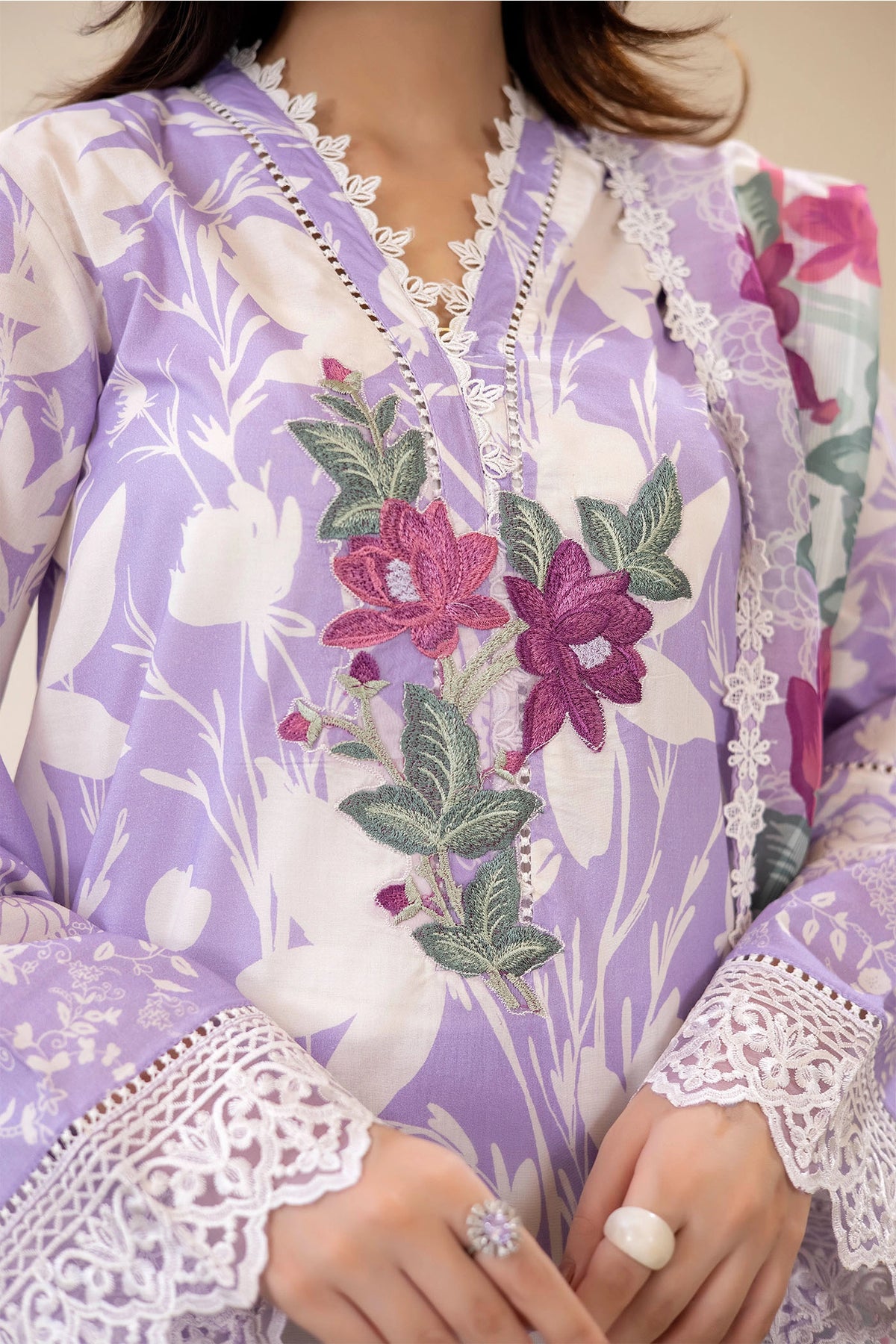 3 Piece – Printed Lawn
