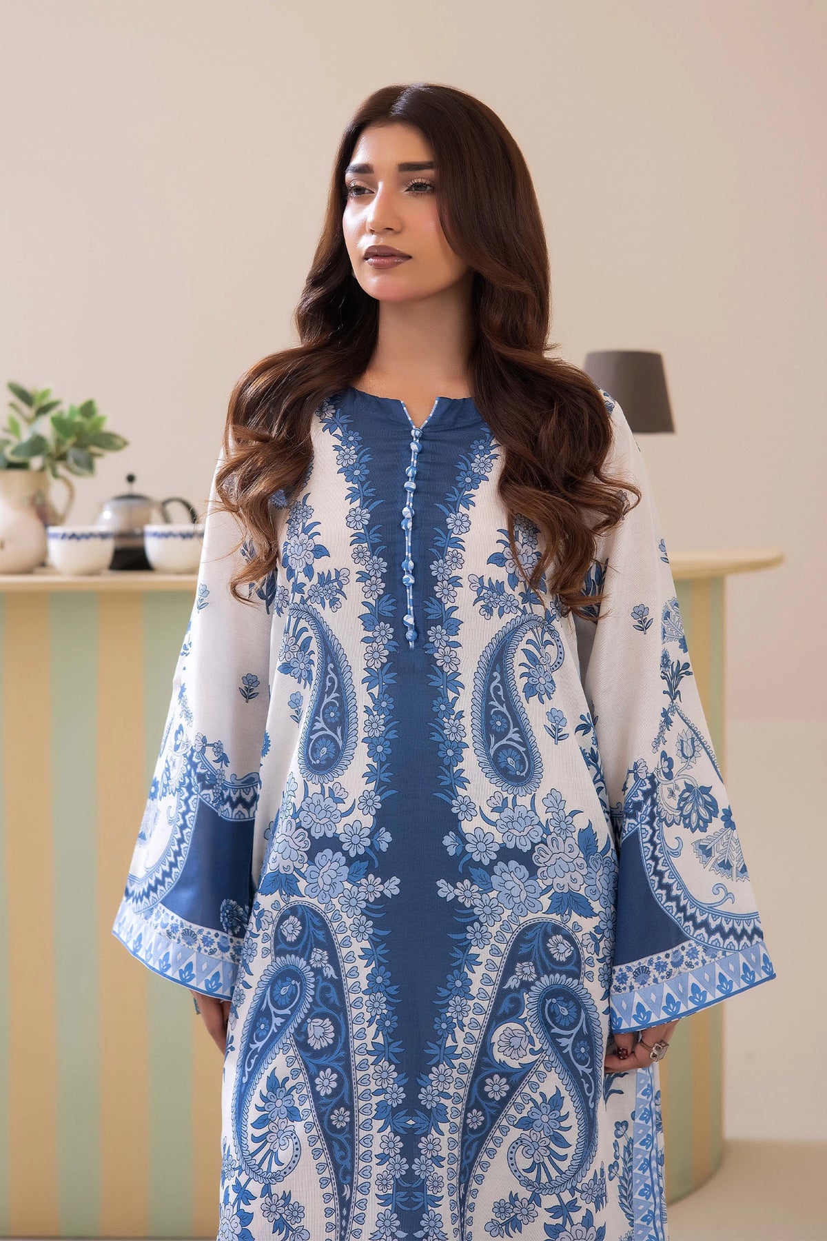 2 Piece - Printed Kaftan