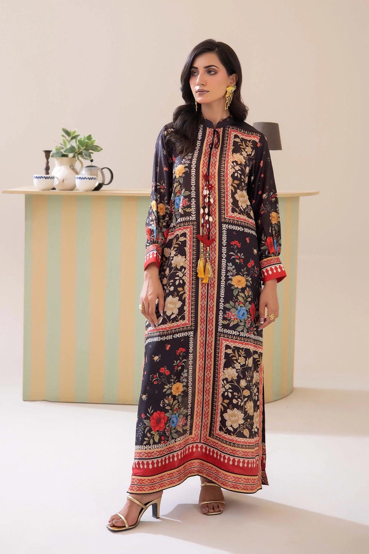 2 Piece - Printed Kaftan