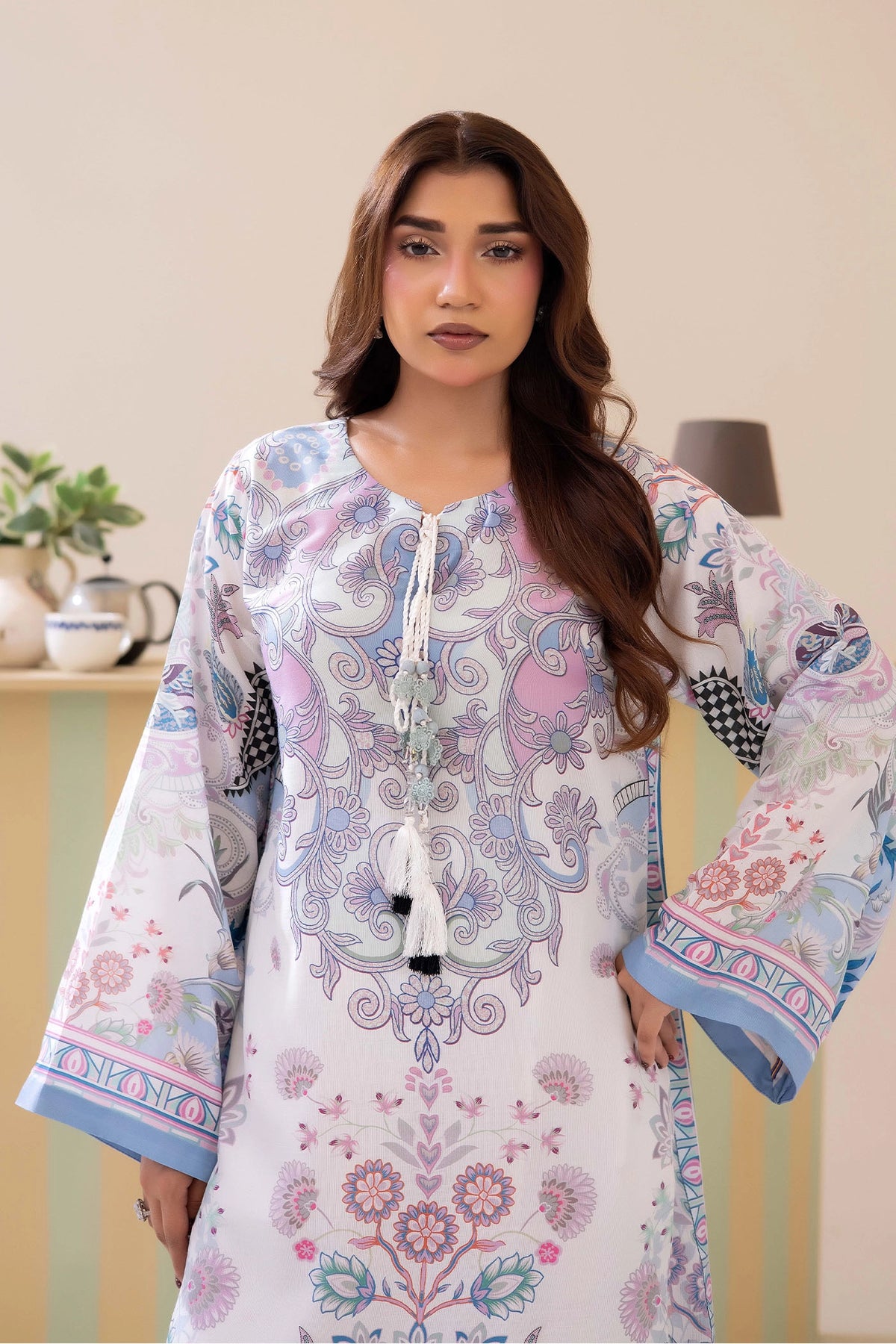 2 Piece - Printed Kaftan