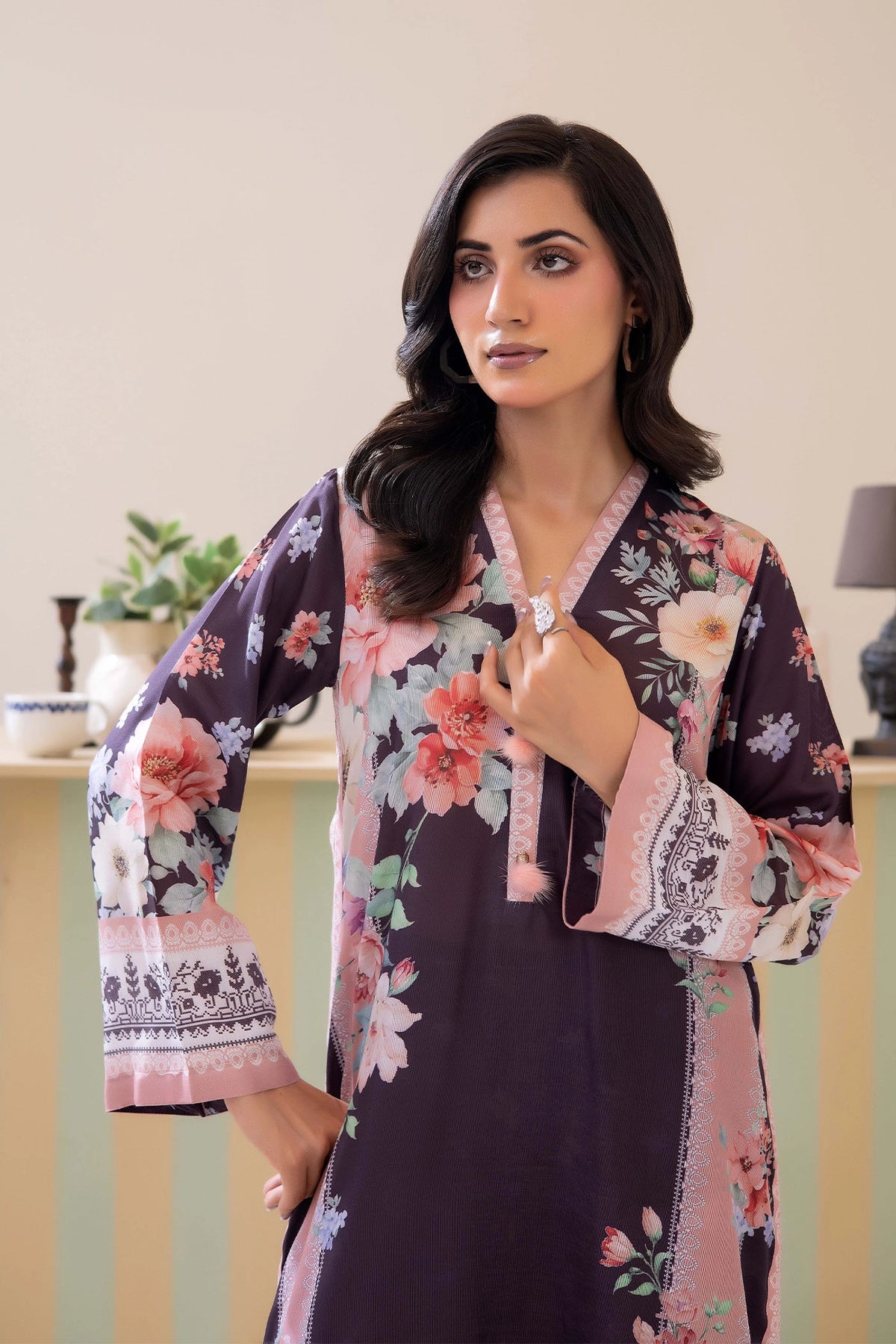 2 Piece - Printed Kaftan