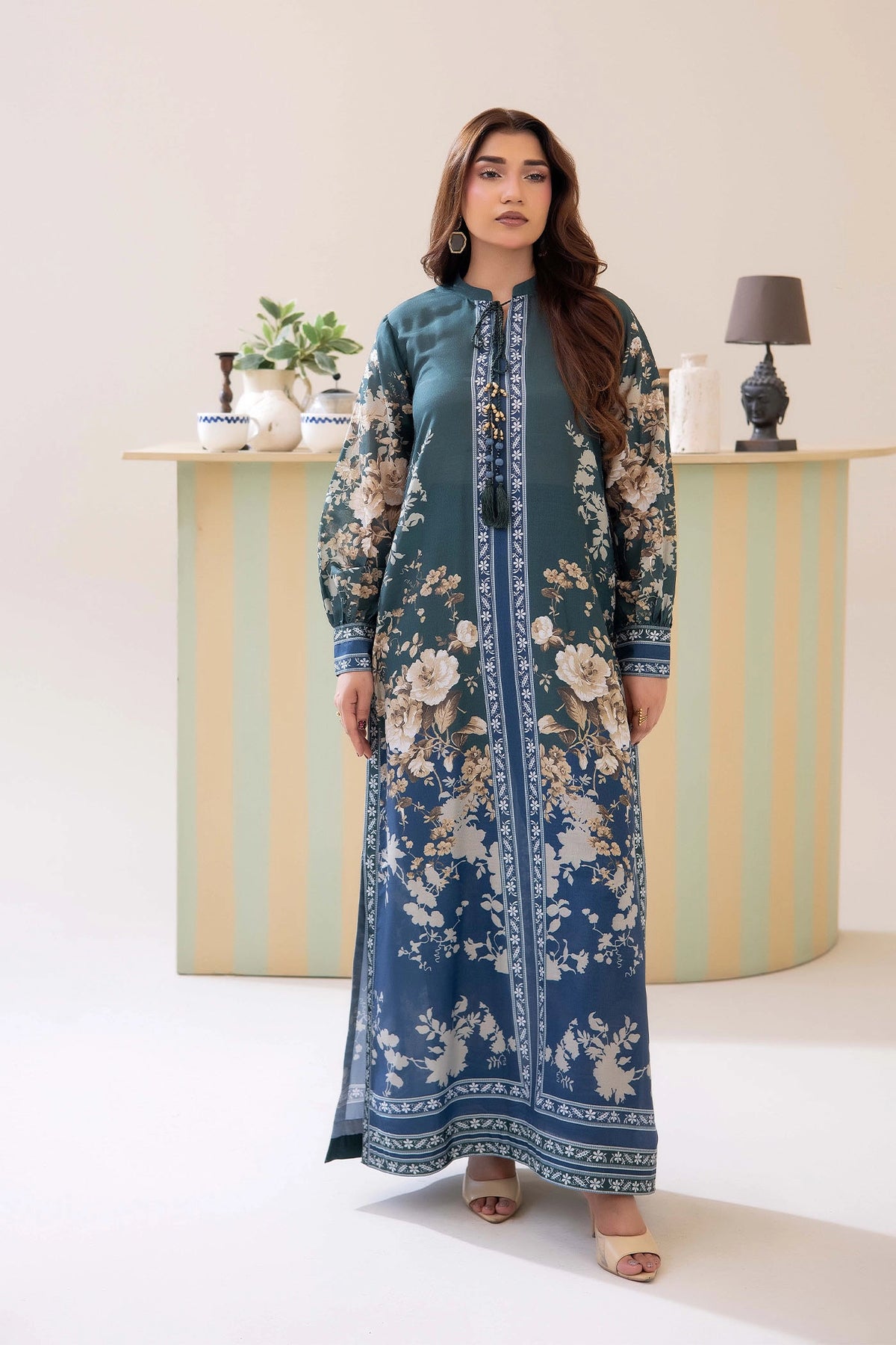2 Piece - Printed Kaftan