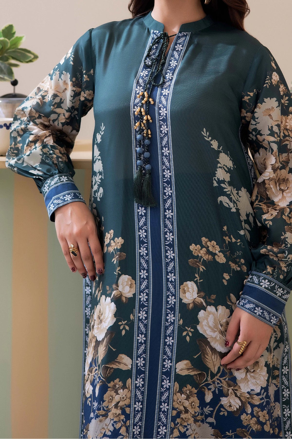 2 Piece - Printed Kaftan