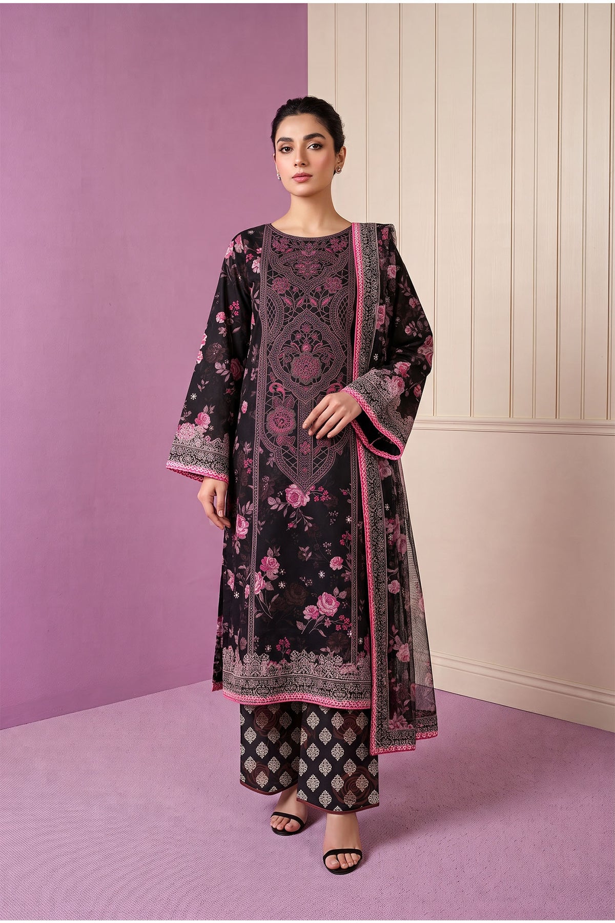 3 Piece – Printed Lawn