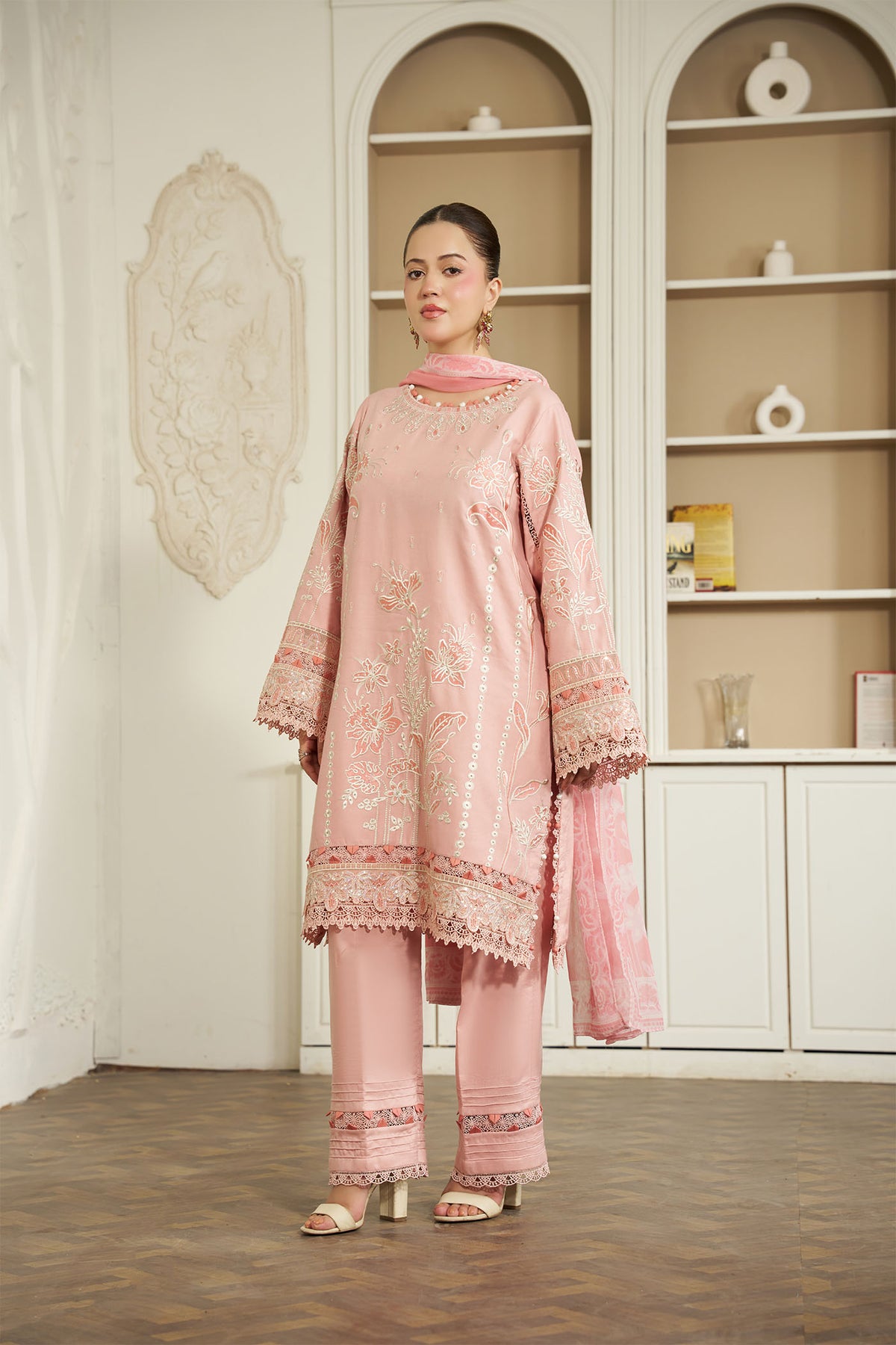 3 PIECE - EMBROIDERED LINEN EMB-714-A