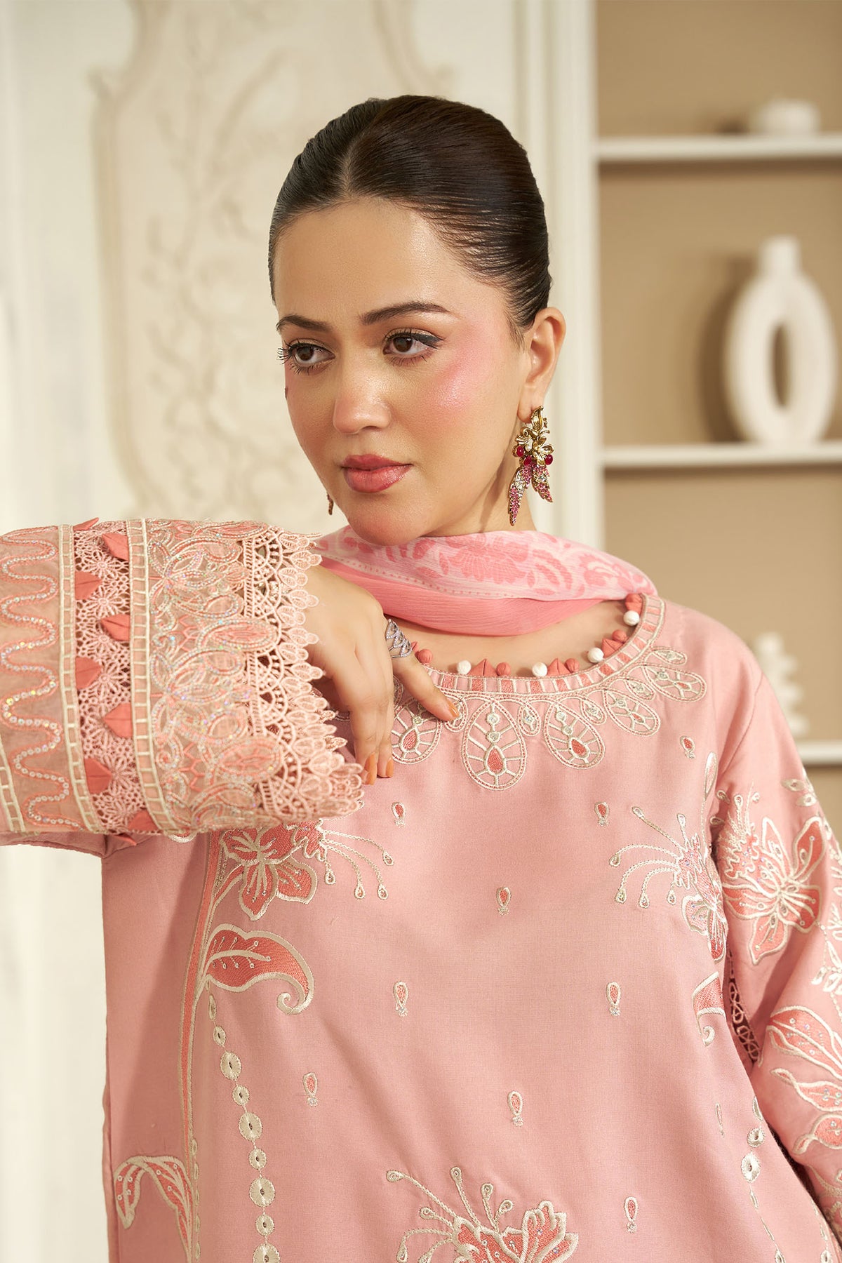 3 PIECE - EMBROIDERED LINEN EMB-714-A