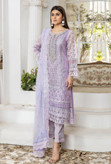 Viola Purple - Embroidered Organza Pret