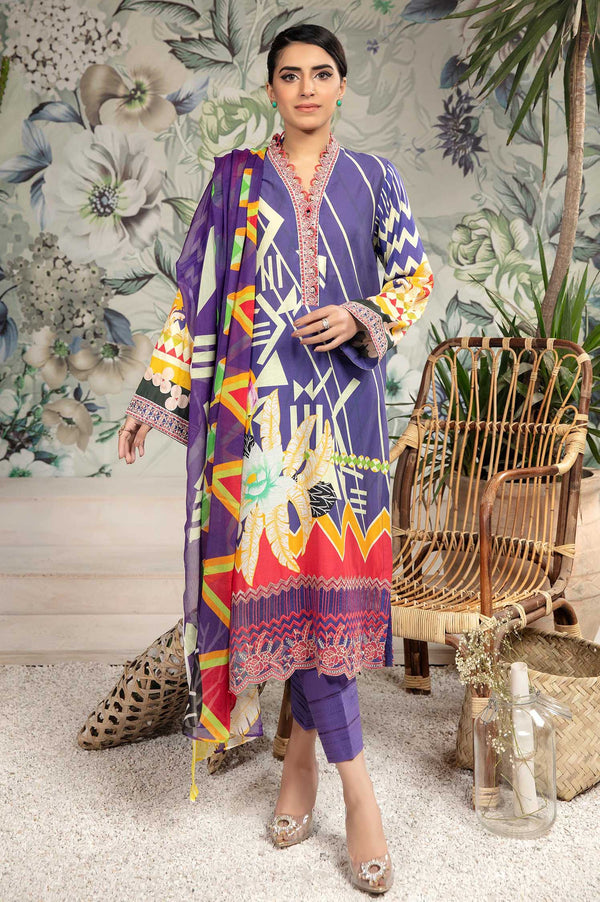 Slate - Printed & Embroidered Lawn 3PC