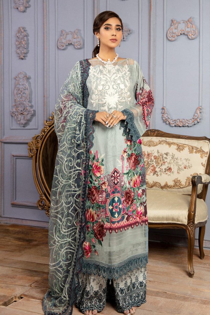 Blush Grey - Digital Printed & Schiffli Embroidered Lawn 3PC