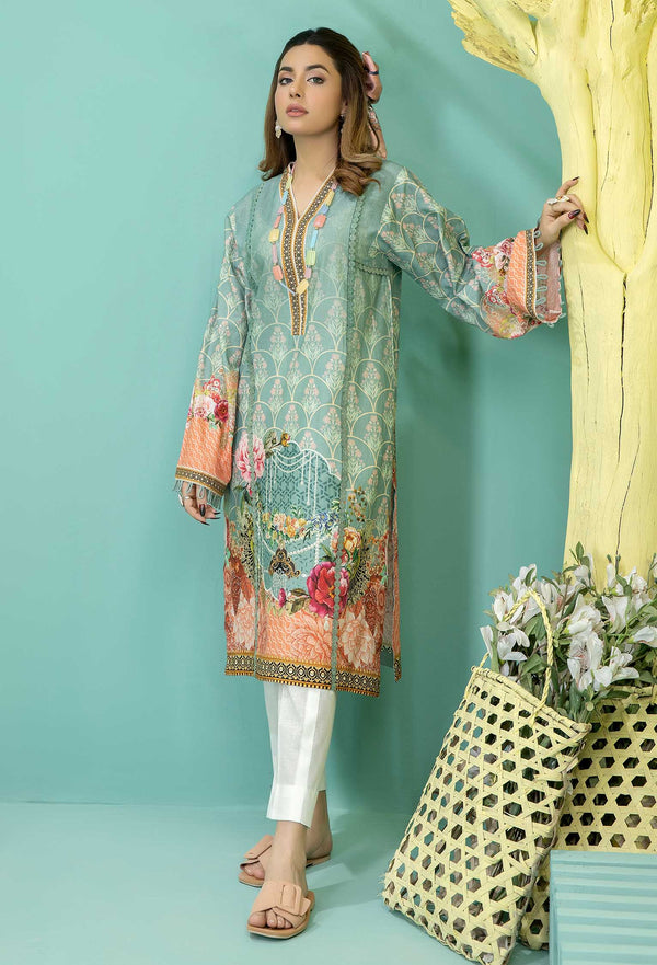 Summer Green - Stitched Lawn Shirt