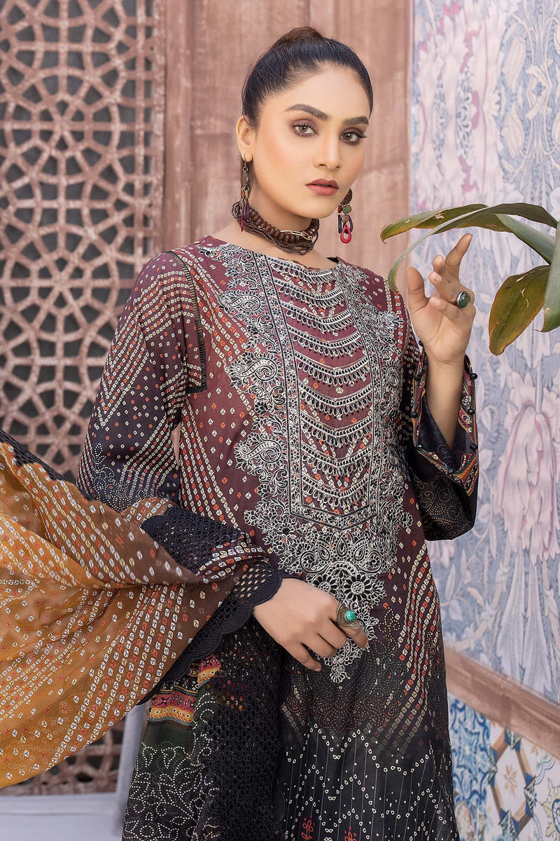 Thunder - Digital Printed & Embroidered Lawn