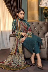 Blue Dianne - Stitched Printed & Embroidered Lawn